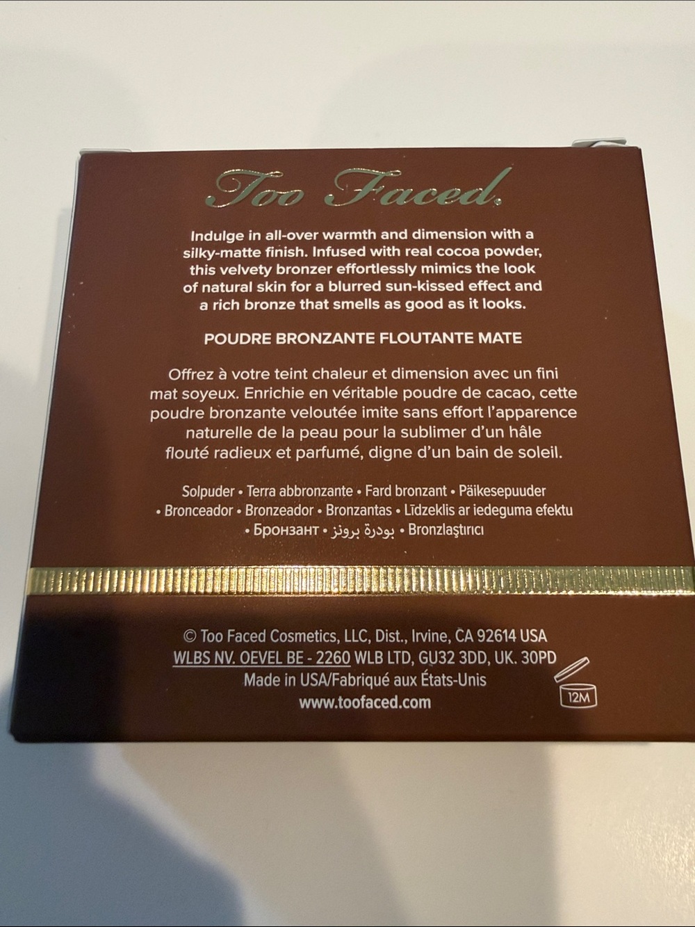 NIB Too Faced Chocolate Lava Soleil Matte Bronzer Deep - Picture 4 of 10